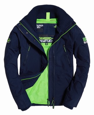 Superdry Technical SD-Windattacker Férfi Kabát Sötétkék/Világos Zöld | RJLBI5907